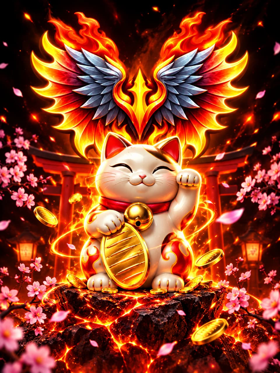 ภาพเกม Lucky Neko ที่ออกแบบใหม่สำหรับ wing - วิง